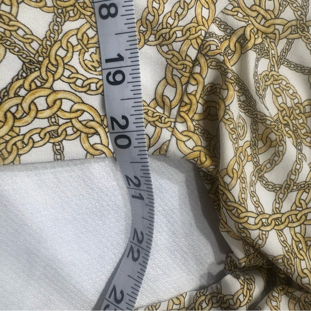MICHAEL Michael Kors Gold Chain Print Quarter Zip Top Women’s Medium MK Logo - Picture 5 of 7